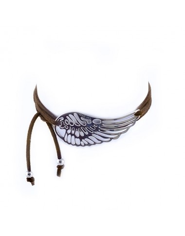 Freedom Bracelet Aile Courbée Argent Marron Freedom Bracelet Aile Courbée Argent Marron