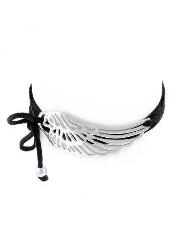 Freedom Bracelet Aile Courbée Argent Noir Freedom Bracelet Aile Courbée Argent Noir