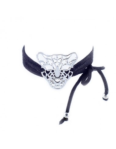 Féline plaqué-argent Bracelet Lien Manchette Féline plaqué-argent Bracelet Lien Manchette